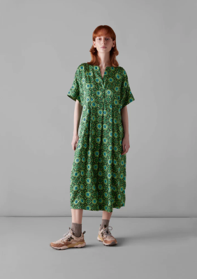 TOAST Bryn Kaleidoscope Print Crepe Dress - Emerald