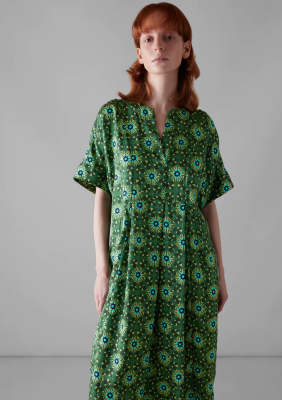 TOAST Bryn Kaleidoscope Print Crepe Dress - Emerald