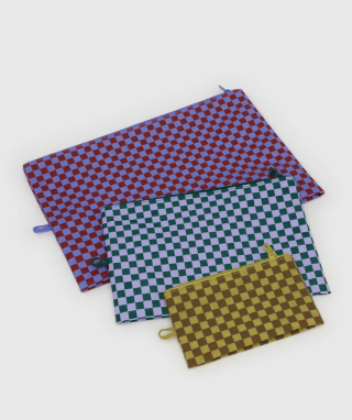 Baggu Go Pouch Set - Jewel Checks
