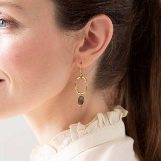 A Beautiful Story - Graceful Labradorite Gold Plated Earrings 