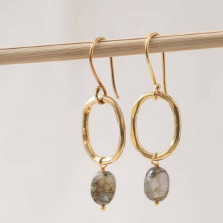 A Beautiful Story - Graceful Labradorite Gold Plated Earrings 
