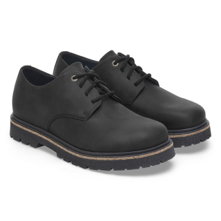 Birkenstock Highwood Lace Low Natural Leather Oiled Black - Mens