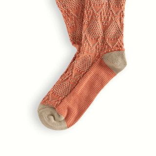 Thunders Love - LINK COLLECTION Criss-Crossed Beige & Orange Socks 