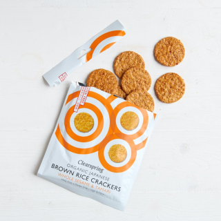 Clearspring Gluten Free Organic Japanese Brown Rice Crackers - Whole Sesame 
