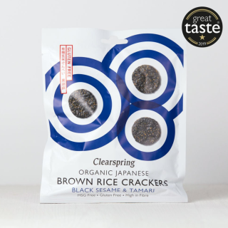 Clearspring Gluten Free Organic Japanese Brown Rice Crackers - Black Sesame 