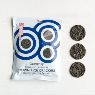 Clearspring Gluten Free Organic Japanese Brown Rice Crackers - Black Sesame 