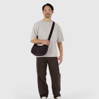 Baggu Medium Nylon Crescent Bag - Chocolate Plum