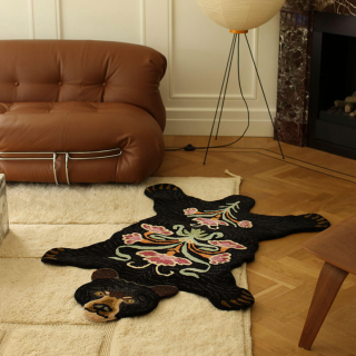 Doing Goods - Blooming Black Bear Rug Large
