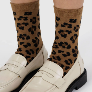 Baggu - Crew Sock Dark Leopard