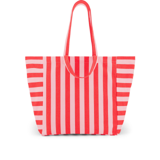 Rose in April - Elisa Tote Bag: Rayures Tomato / Candy Pink