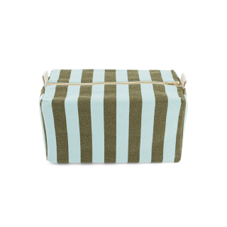 Rose in April - Vic Toiletry Bag: Rayures Aqua / Olive