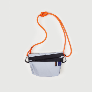 PACKBAGS - Fold Sling Small with Chunky Rope Strap: Silver Reflective/ Bright Orange