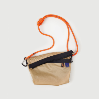 PACKBAGS - Fold Sling Medium with Chunky Rope Strap: Hydrogen Beige/ Bright Orange
