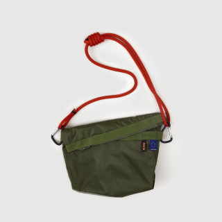 PACKBAGS - Fold Sling Medium with Chunky Rope Strap: Osmium Green/ Fluorine Red