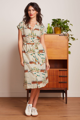 King Louie Irene Dress Antibes - Cream