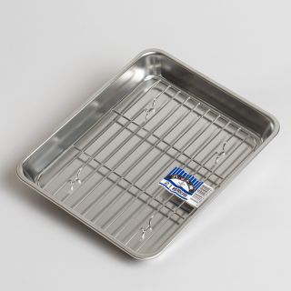 Stainless Steel Serving Dish with Grid