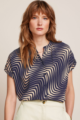 King Louie Stella Blouse Cleo - Evening Blue