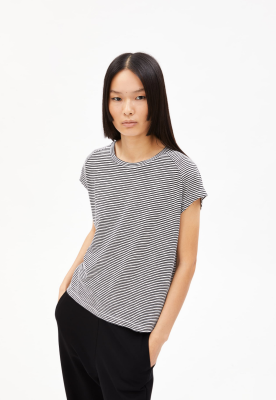 Armed Angels ONELIAA Lovely Stripe T-Shirt Organic Cotton - Black Oatmilk