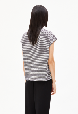 Armed Angels ONELIAA Lovely Stripe T-Shirt Organic Cotton - Black Oatmilk