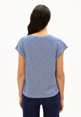Armed Angels ONELIAA Lovely Stripe T-Shirt Organic Cotton - Oatmilk Lapis Blue 