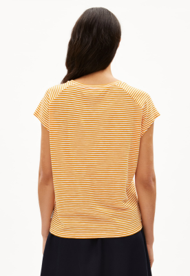 Armed Angels ONELIAA Lovely Stripe T-Shirt Organic Cotton - Oatmilk Light Tangerine