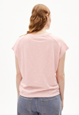 Armed Angels ONELIAA Lovely Stripe T-Shirt Organic Cotton - Oatmilk Deep Rosalilly