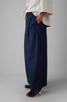 TOAST Twill Pull On Trousers - Indigo