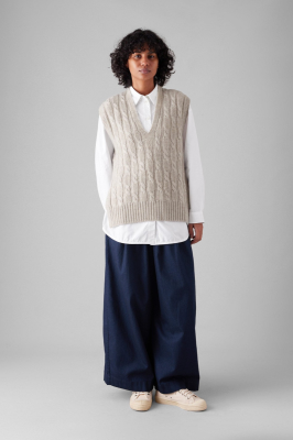 TOAST Twill Pull On Trousers - Indigo