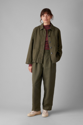TOAST Cotton Linen Herringbone Jacket - Sap Green