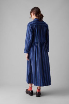TOAST Stripe Poplin Shirt Dress - Royal Blue
