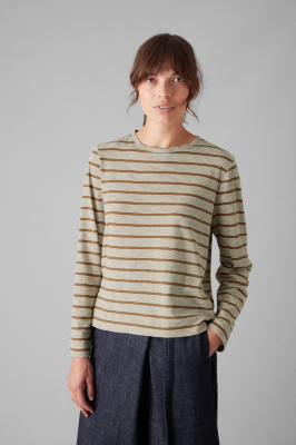 TOAST Stripe Crew Neck Tee - Ecru/Partridge