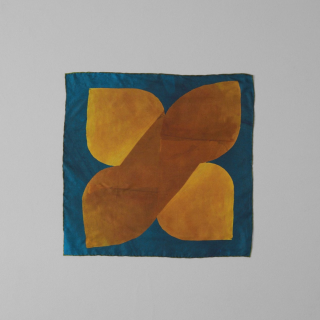 TOAST Paper Fold Print Silk Bandana - Golden Yellow/Multi