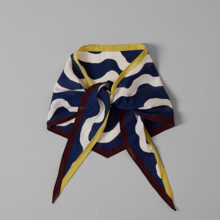 TOAST Ribbon Print Cotton Bandana - Midnight Blue