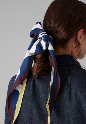 TOAST Ribbon Print Cotton Bandana - Midnight Blue