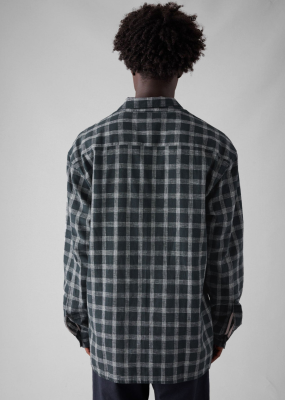 TOAST Cotton Linen Check Shirt - Slate