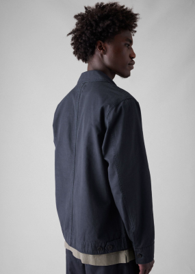 TOAST Patch Pocket Organic Cotton Coach Jacket - Navy