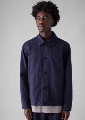 TOAST Patch Pocket Organic Cotton Coach Jacket - Navy