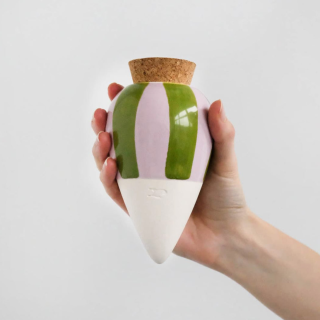 Pepin - Hydrating Olla - Green and Lilac Striped