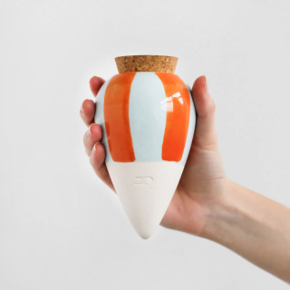 Pepin - Hydrating Olla - Orange and Blue Striped