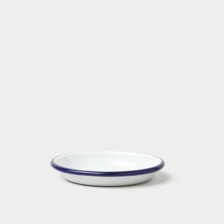 Falcon Enamelware 10cm Sauce Dish - White with Blue Rim