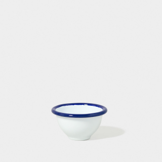 Falcon Enamelware Pinch Pot - White with Blue rim