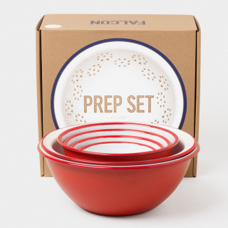 Falcon Enamelware Prep Set - Pillarbox Red