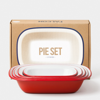 Falcon Enamelware Pie Set - Pillarbox Red