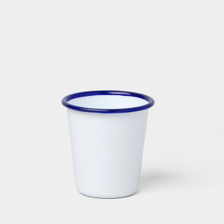 Falcon Enamelware Tumbler White with Blue Rim