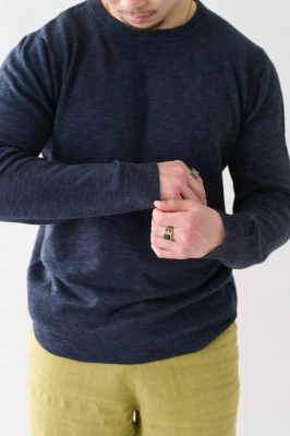 Kitchener Items - Lutz Slub Jumper Anthra Black