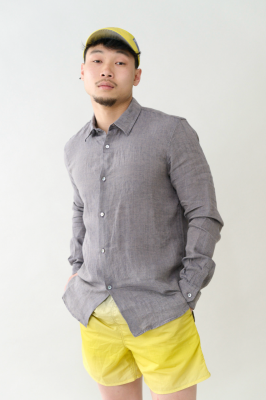 Kitchener Items - Camicia Uomo Shirt Anthra Lino 