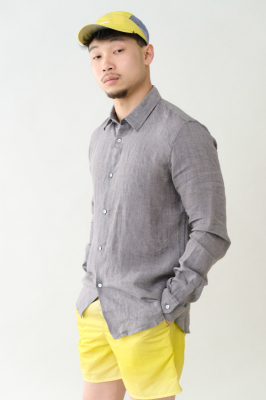 Kitchener Items - Camicia Uomo Shirt Anthra Lino 