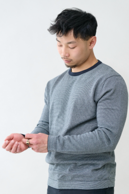 Kitchener Items - Bernt Stripe Jumper Dark Blue & Grey Blue