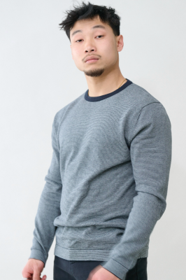 Kitchener Items - Bernt Stripe Jumper Dark Blue & Grey Blue