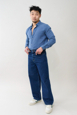 Kitchener Items - Camicia Uomo Shirt Dark Denim
